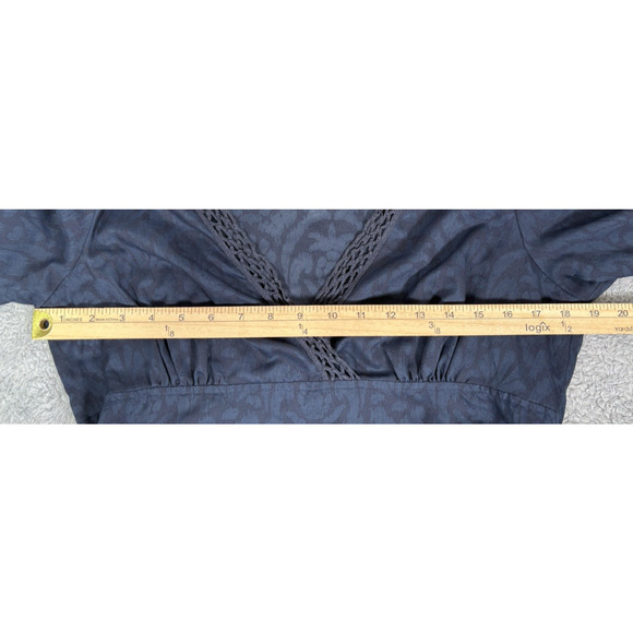 Vineyard Vines Women‎ Small Blue Tunic Cover-up V Neck Lace Trim Semi Sheer - Picture 7 of 10